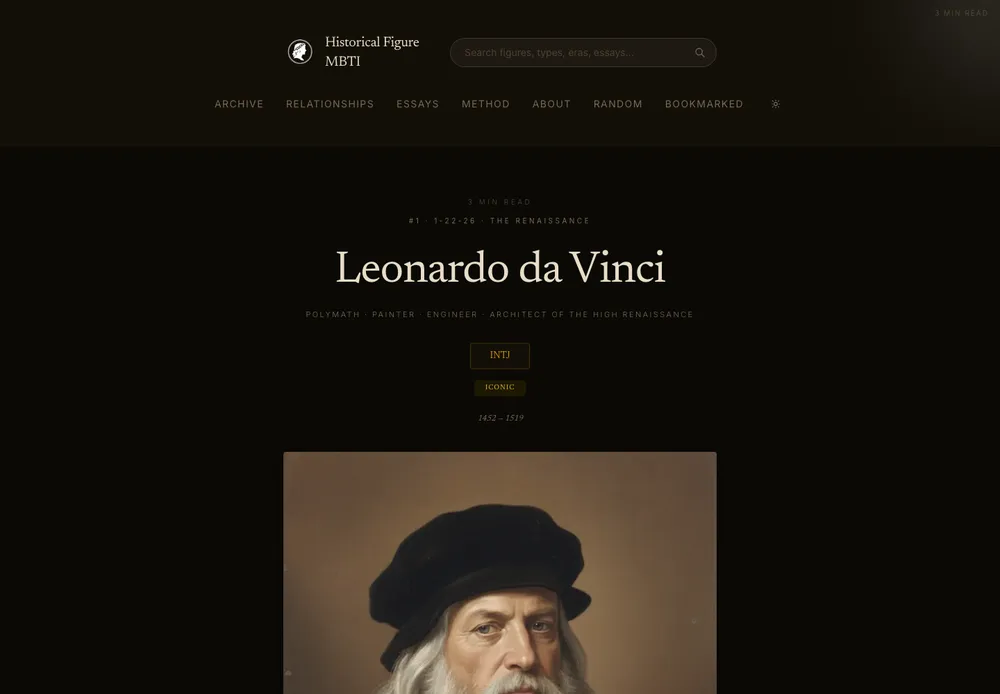 Personality Archive screenshot